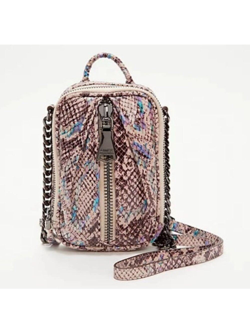 Aimee Kestenberg Tamitha Multicolor Metalllic Snakeskin Leather Crossbody Bag